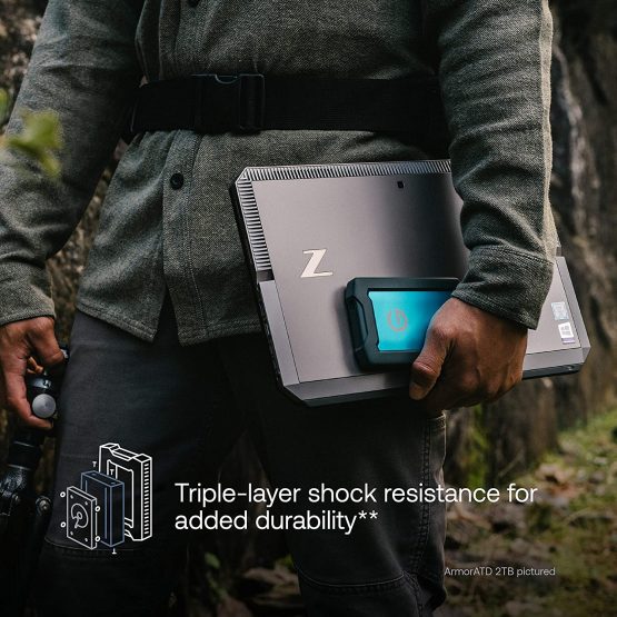 G-Technology 5 TB ArmorATD,Rugged, Shock-Proof and Water-Resistant External Hard Drive - USB-C, Thunderbolt 3, USB 3.0 , Blue - Image 4