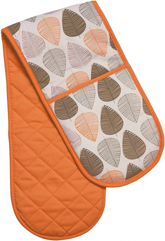 Premier Housewares Leaf Double Oven Glove - Orange