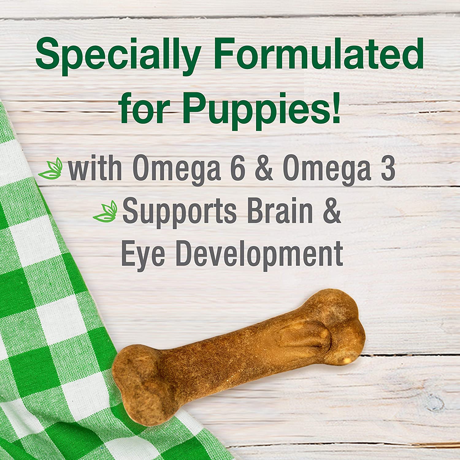 Nylabone Healthy Edibles DHA Omega-3 Puppy Chews, Lamb and Apple Flavour, Pack of 4, Brown, 22 g (Pack of 4) - Image 2