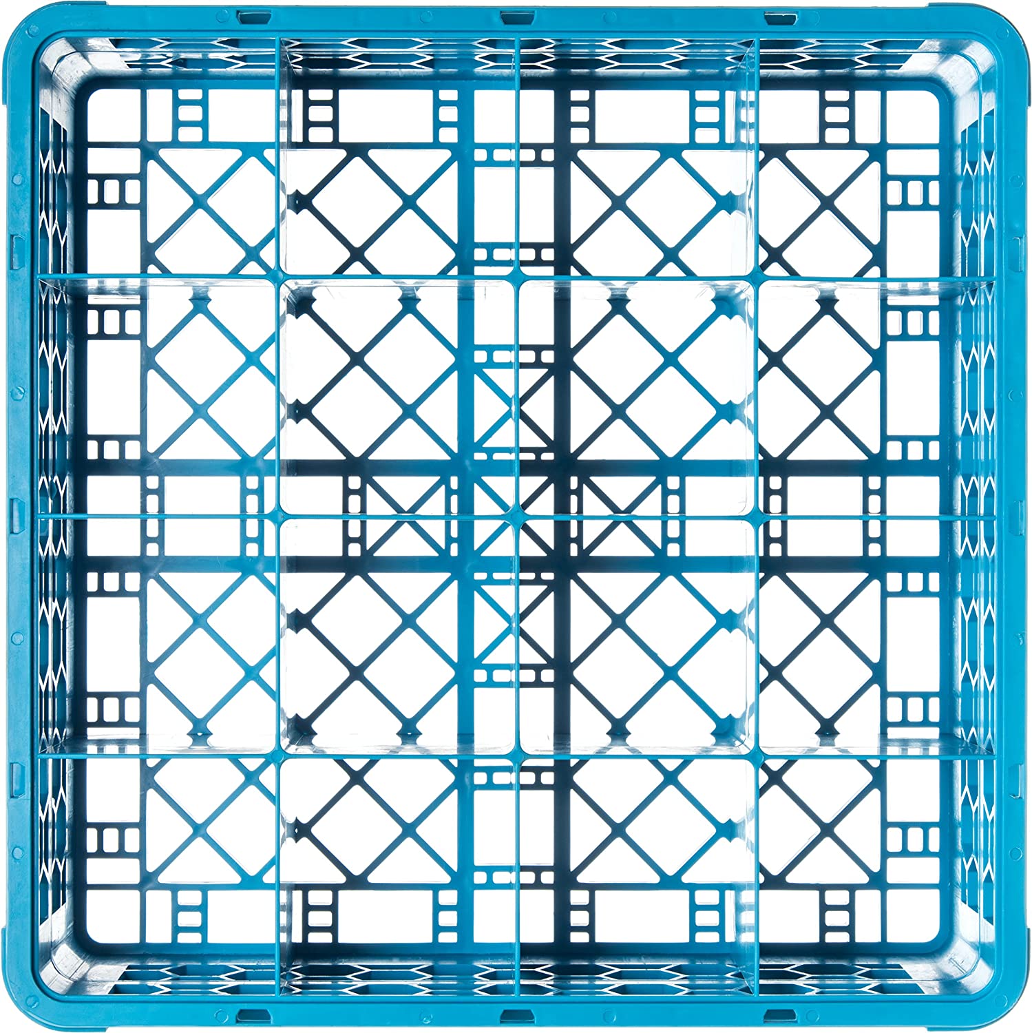 Utopia Warewashing, CARG16-114000-B01001, 16 Compartment Glass Rack + 1 Extender (Box of 1), Carlisle Blue - Image 2