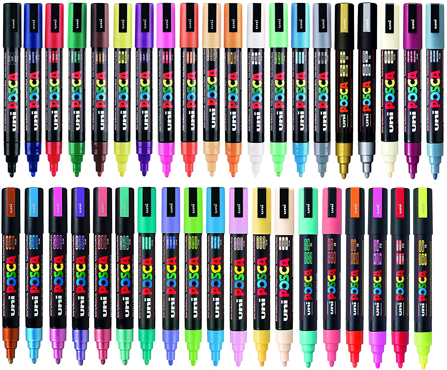 Posca Pens PC-5M Medium Acrylic Coloured Permanent Paint Markers for Adults. Perfect for Colouring Fabric, Graffiti - Image 2