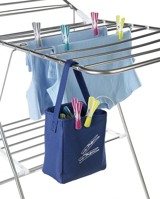 WENKO Clothes peg Bag, Polyester, Blue, 10 x 17 x 19 cm - Image 3