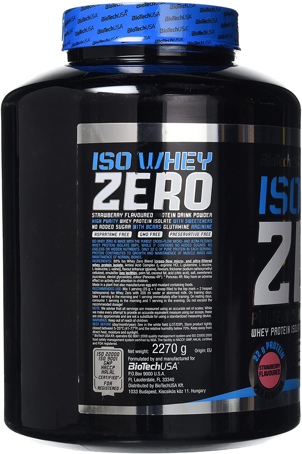 BioTechUSA Iso Whey Zero Premium Whey Protein Isolate with Native Whey ...