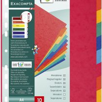 Exacompta Dividers, A4, 225gsm, 10 part - Multi-coloured