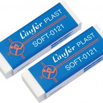 Laeufer 69806 Plast Soft 0121 Eraser, Very Soft Plastic Eraser, Especially Gentle on Paper, Blister Card Contains 2 Erasers