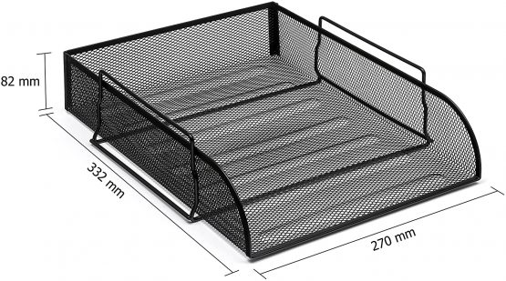 Osco Mesh Letter Tray Scratch-resistant Stackable Front-load Portrait Foolscap Black Ref LT-SSP B LT-SSP BLACK - Image 4