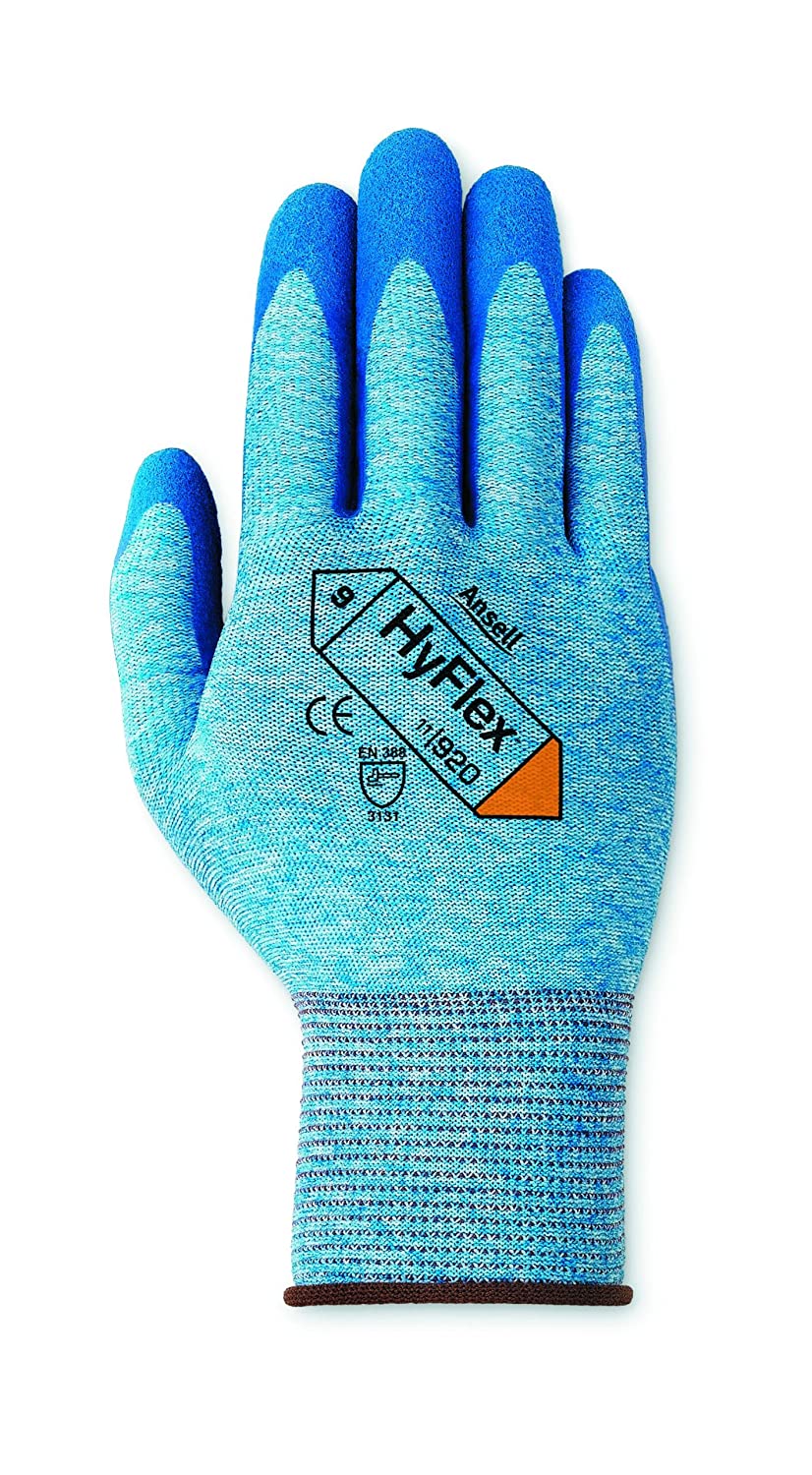 Ansell HyFlex 11-920 Work Gloves for Oily Environments Mechanics Glove for Multi-Purpose, Second Skin Feel Liner