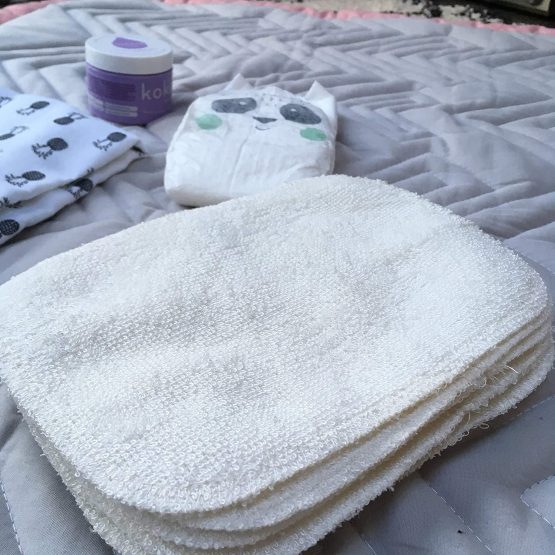Mama Designs Bamboo Reusable Baby Wipes - 10 Eco Friendly Super Soft Washable Baby Cloths, Naturally Absorbent & Antibacterial Flannels for Delicate Skin Face Hands