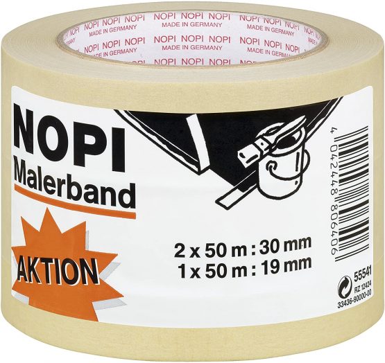 NOPI Masking Tape Tower, 2X 50 m of 3/30 mm, 1 x 50 m/19 mm, 55541 55193-00001-00