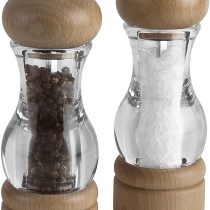 Cole & Mason H10538P 105 Salt and Pepper Mills | Precision+ Wooden | Beech/Acrylic | 165mm | Gift Set | Includes 2 x Salt and Pepper Grinders | Lifetime Mechanism Guarantee