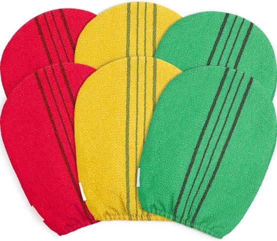 6 Pieces korean Exfoliating Cloth Towels Exfoliating Bath Mitten Remove Dead Skin Bath Scrub Mitten for Bathing