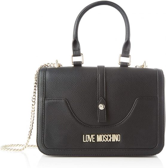 Love Moschino Women's Jc4210pp0a Messenger Bag, Black (Black Pebble), 10x20x28 Centimeters (W x H x L)