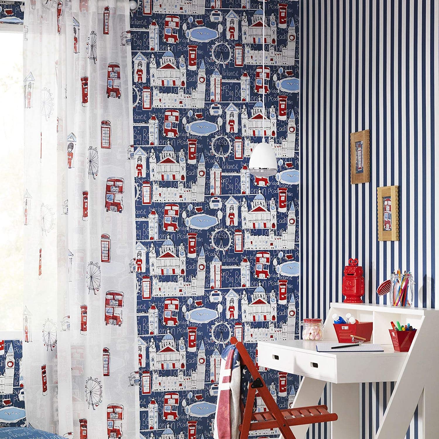 Rasch Tapeten Papiertapete (Child-Friendly) White Blue 10, 05 m x 0, 53 m Bambino XVIII 246049, 53 x 53 cm - Image 3