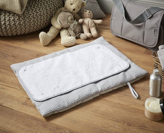 Clair de Lune Grey Waffle Cotton Roly Poly Travel and Change Mat - Image 3