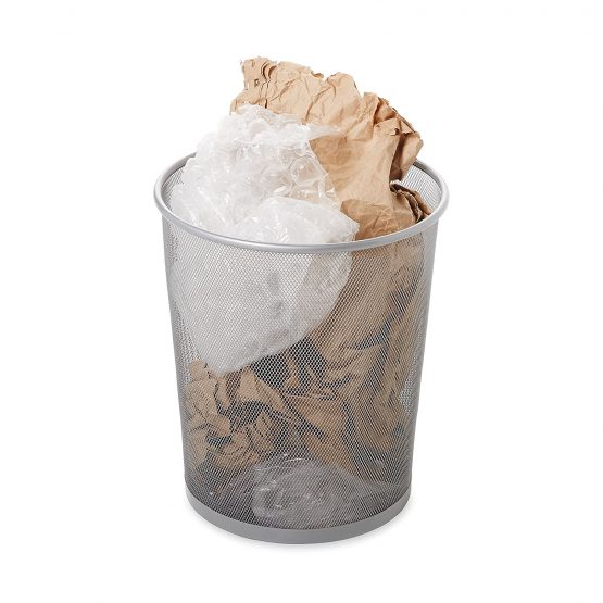 Rubbermaid Commercial Products FGWMB20SLV, 5gal Round Mesh Wastebasket - Silver - Image 2