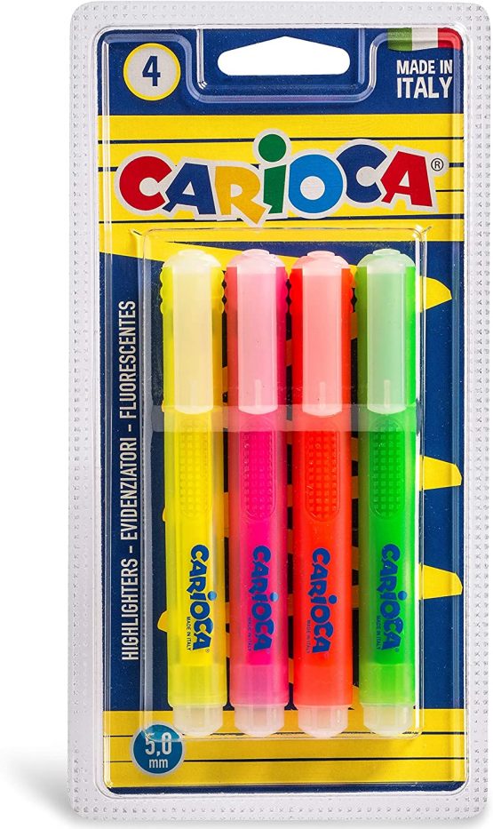 Carioca Memory Highlighters, Pack of 4, Multi-Colour