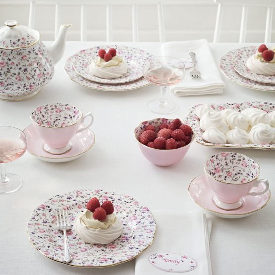 Royal Albert Modern Vintage ROSCON26135 Teacup & Saucer, 2 Piece Set Rose Confetti, Bone China, Pink - Image 3