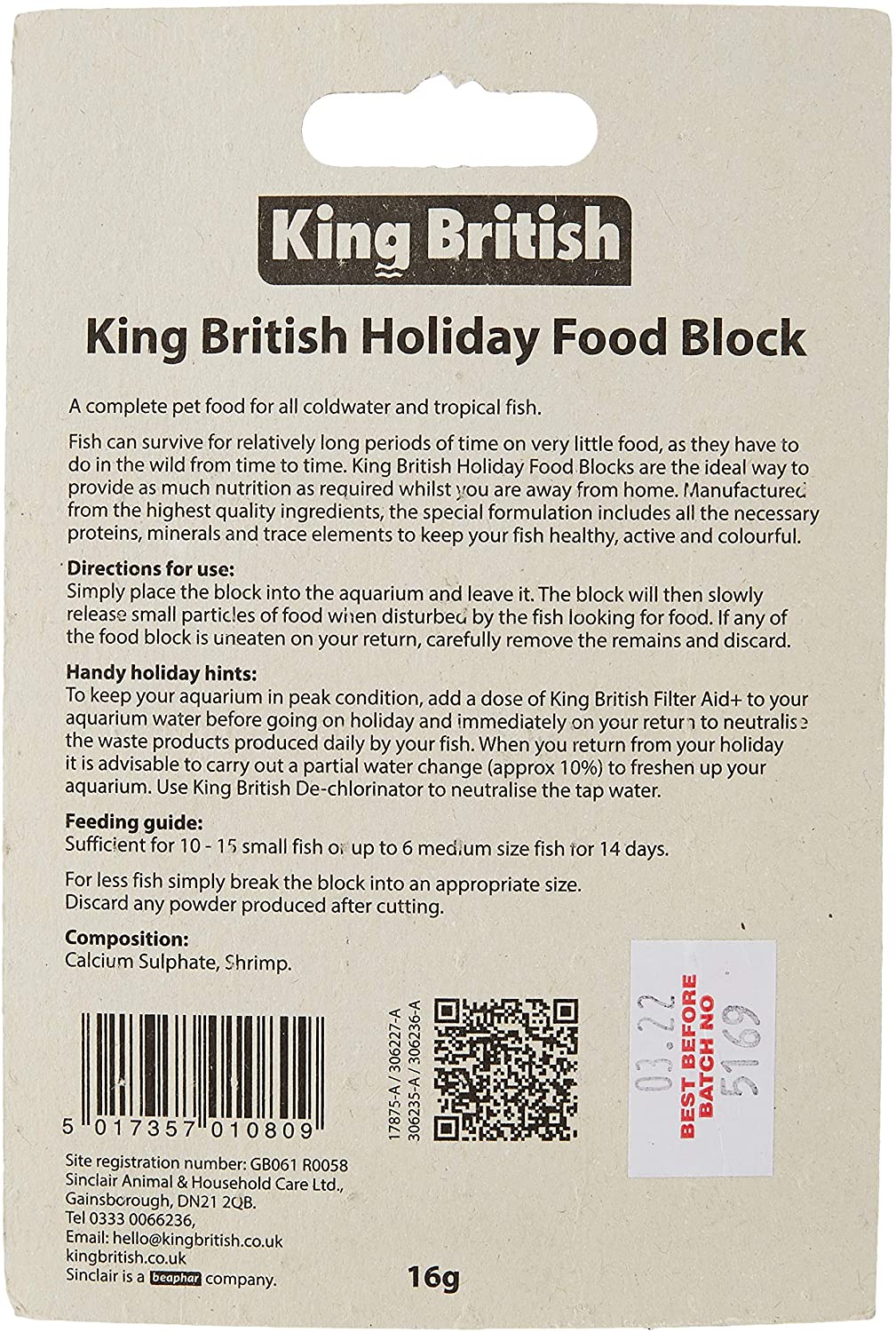 King British Holiday Fish Food Block, may vary, 16 g (Pack of 1) - Image 2