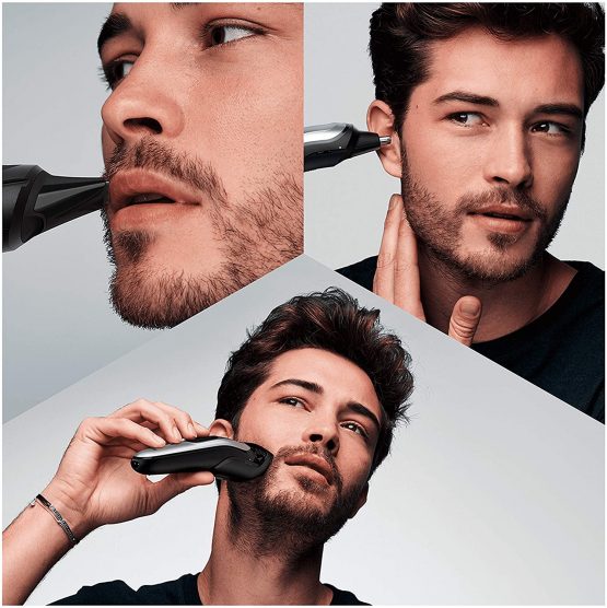 Braun 10-in-1 Beard Trimmer, With Hair & Nose Trimmer & Gillette Razor, For Face & Hair Trimming, Body Grooming & Clean Shaving, Men's Gift Set, 2 Pin Bathroom Plug, MGK7221, Dark Grey - Image 2