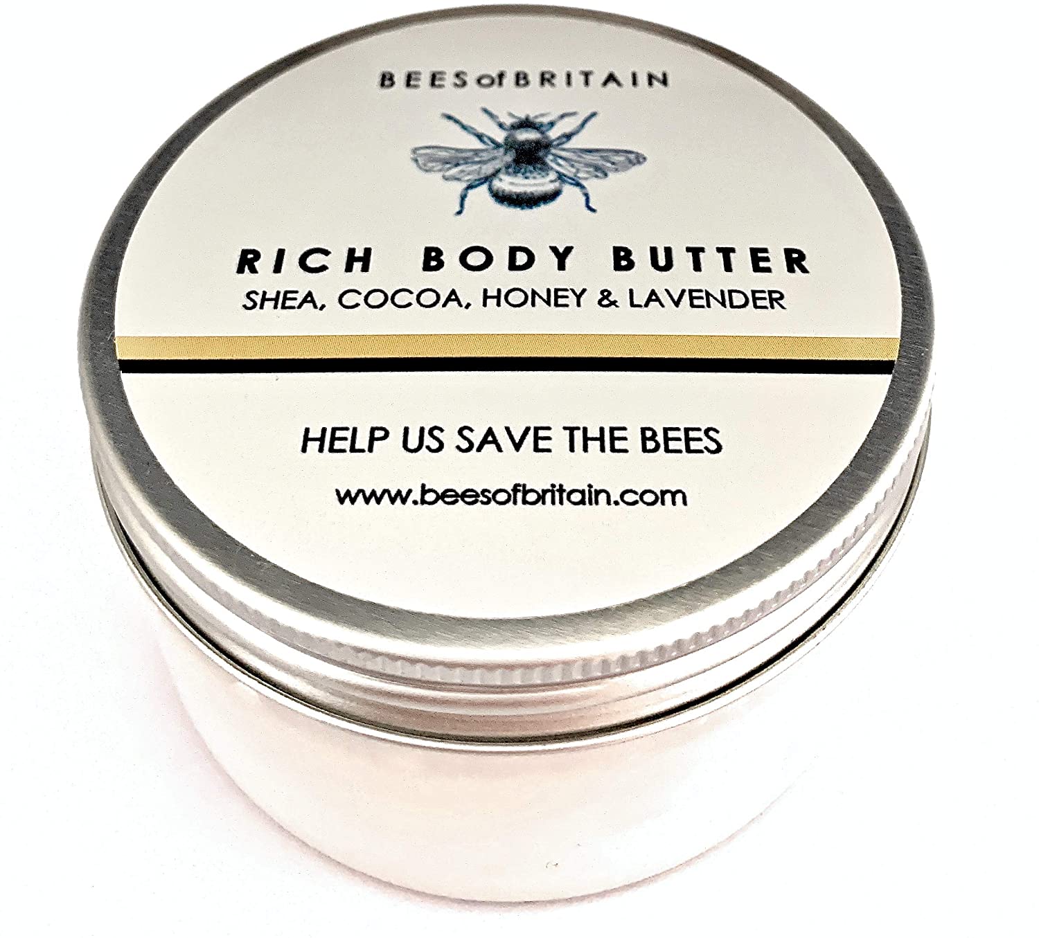BEES of BRITAIN Honey & Lavender Body Cream, pH 5.5 Skin-Neutral Dermal Comfort, with Organic Shea & Cocoa Butter
