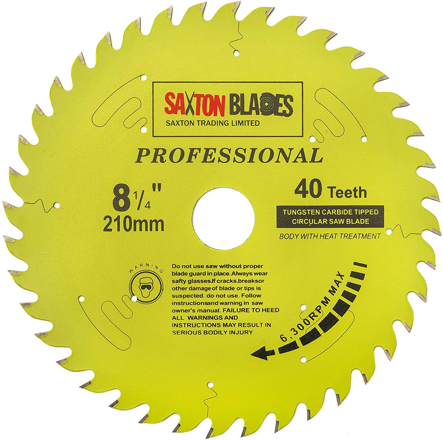 TCT210MXAPRO Saxton Professional Range TCT Circular Saw Blade 210mm x 40T and 80T x 30mm Bore, 16, 20, 25mm - Image 2