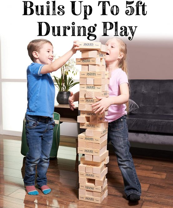 Ultimate XL! Tumble Tower - Superior 5ft Size for adults - Build to over 5 FEET tall during play!-Jaques Of London - Image 4