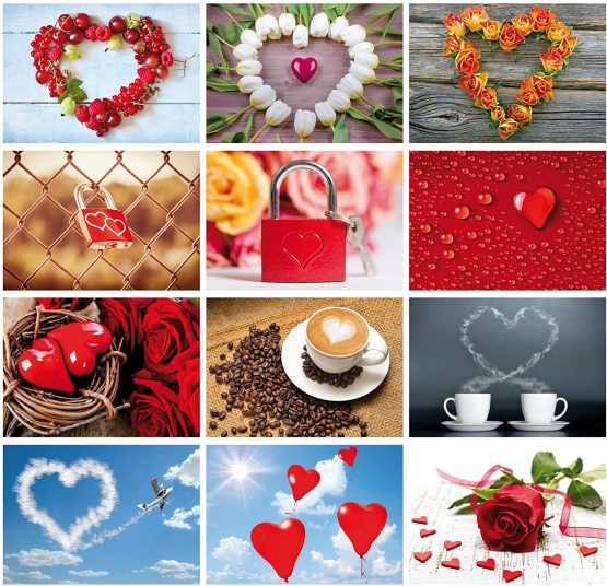 Pack of 24 "LOVE POSTCARDS" with 24 hearts, all different images, 5,8 x 4,1 inch (DIN A 6) by Edition Colibri - Image 3