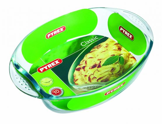 Pyrex Borosilicate Glass Oval Roaster with Easy Grip Handles, 30x21cm - Image 2