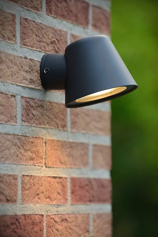 Lucide Dingo-LED - Wall Light Outdoor - LED Dim. - GU10 - 1x5W 3000K - IP44 - Anthracite - Image 3