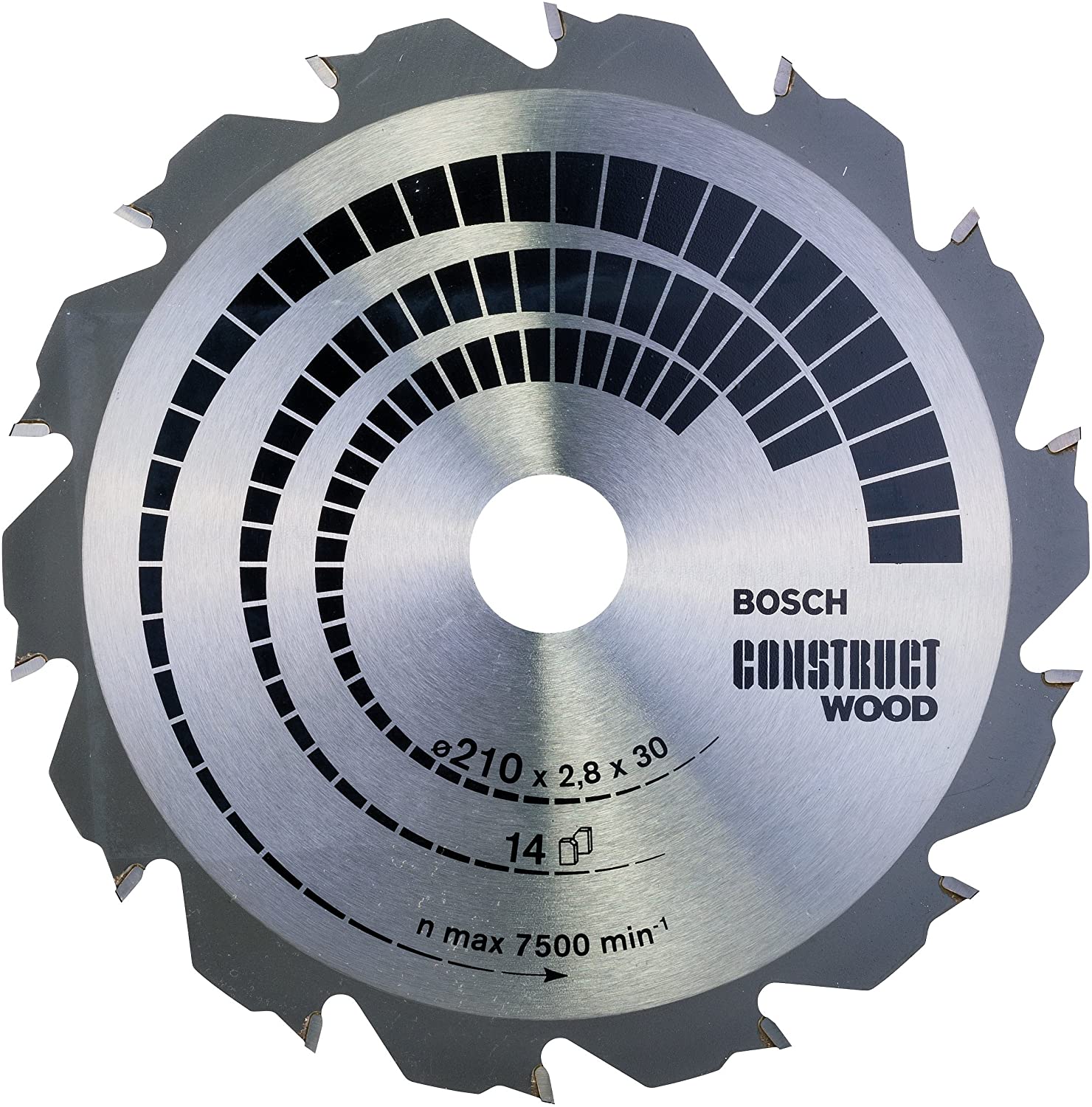 Bosch 2608640634 Construct Wood Circular Saw Blade, Silver, 210 x 2.8/1.8 x 30 mm