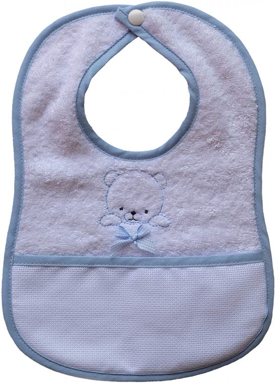 Filet Baby Boys AM283B Terry Cloth Bib Sponge, Blue, One Size