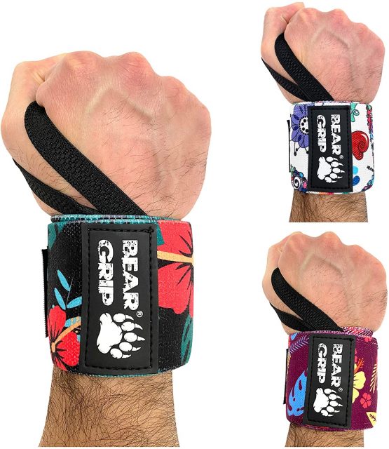 BEAR GRIP - SPECIAL EDITION Premium weight lifting wrist support wraps, (Sold in pairs)
