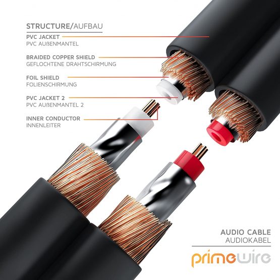 CSL-Computer RCA Audio Cable 1.5m - 2x RCA to 2x RCA Male Stereo Audio Lead for Dolby Digital Surround Sound - Extension Wire for Stereo Sound System TV HDTV Speaker ecc - Image 4