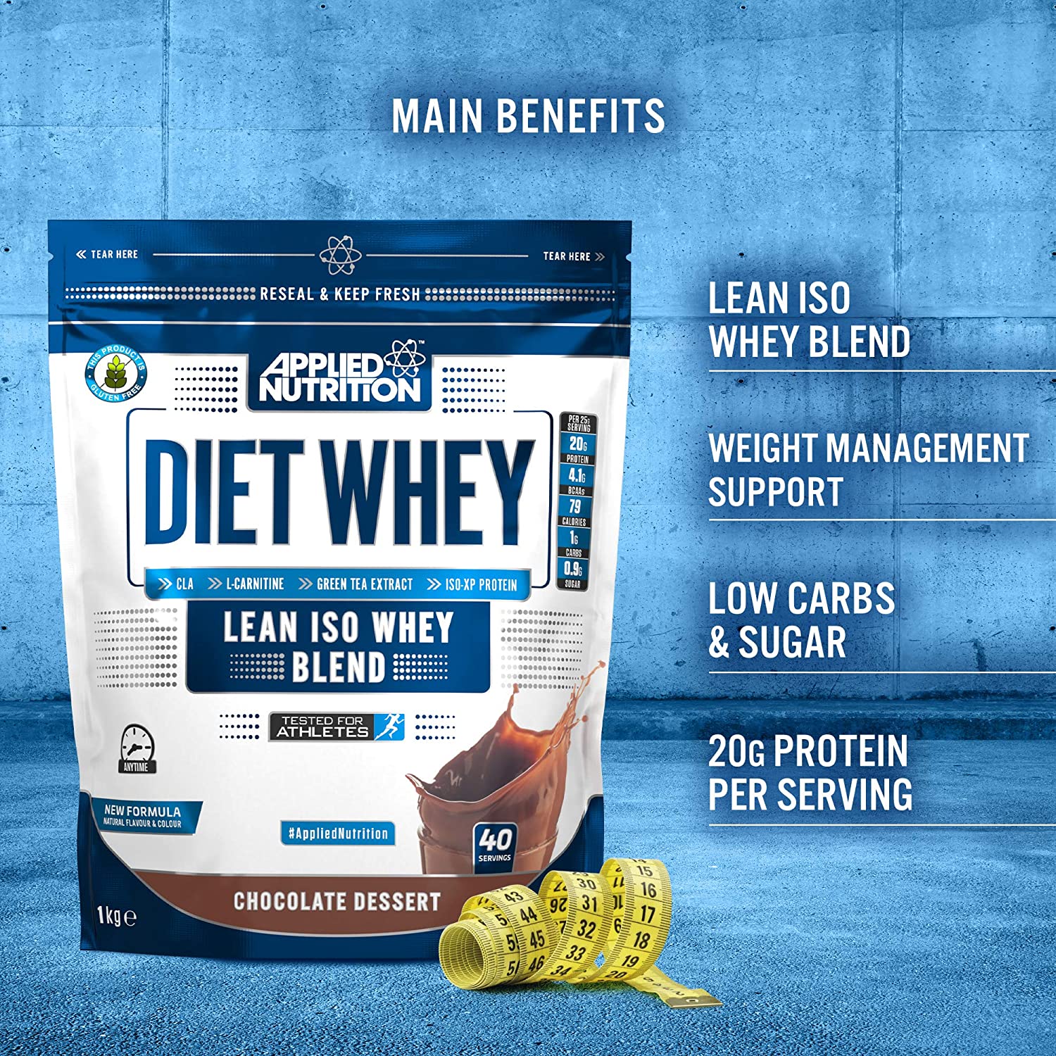 Applied Nutrition Diet Whey High Protein Powder, Low Carb & Sugar, Weight Loss with CLA, L Carnitine, Green Tea - Image 4