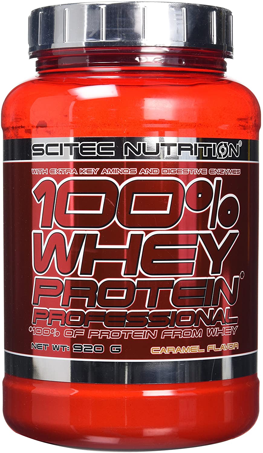 Scitec Nutrition 100% Whey Protein Professional with Extra Key aminos and Digestive enzymes, 920 g, Caramel