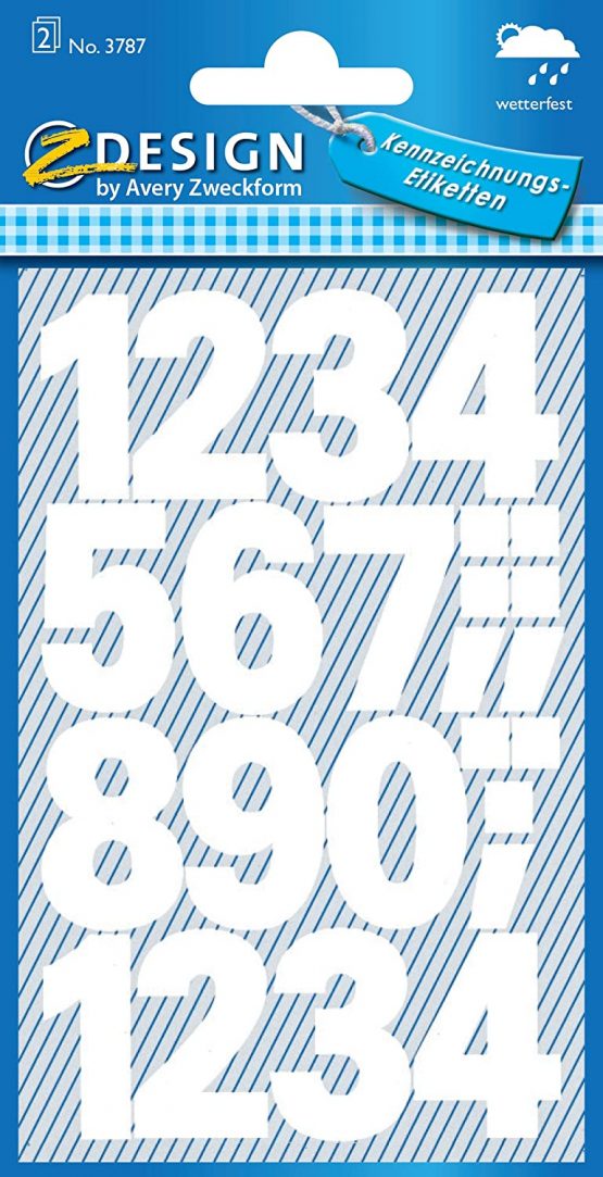 AVERY Zweckform 59127 Letters Labels A-Z 16 mm Weatherproof Film 36 Stickers Numbers Gold White - Image 2