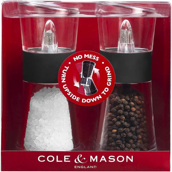 Cole & Mason H581580 Flip 180 Black Salt and Pepper Mills | Classic Inverta | Acrylic | 154mm | Gift Set | Includes 2 x Salt and Pepper Grinders | Lifetime Mechanism Guarantee - Image 3