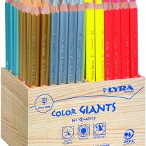 LYRA 3942962 Giant Colour Crayons Metallic + Neon Painted in Wooden Display 96 Pencils
