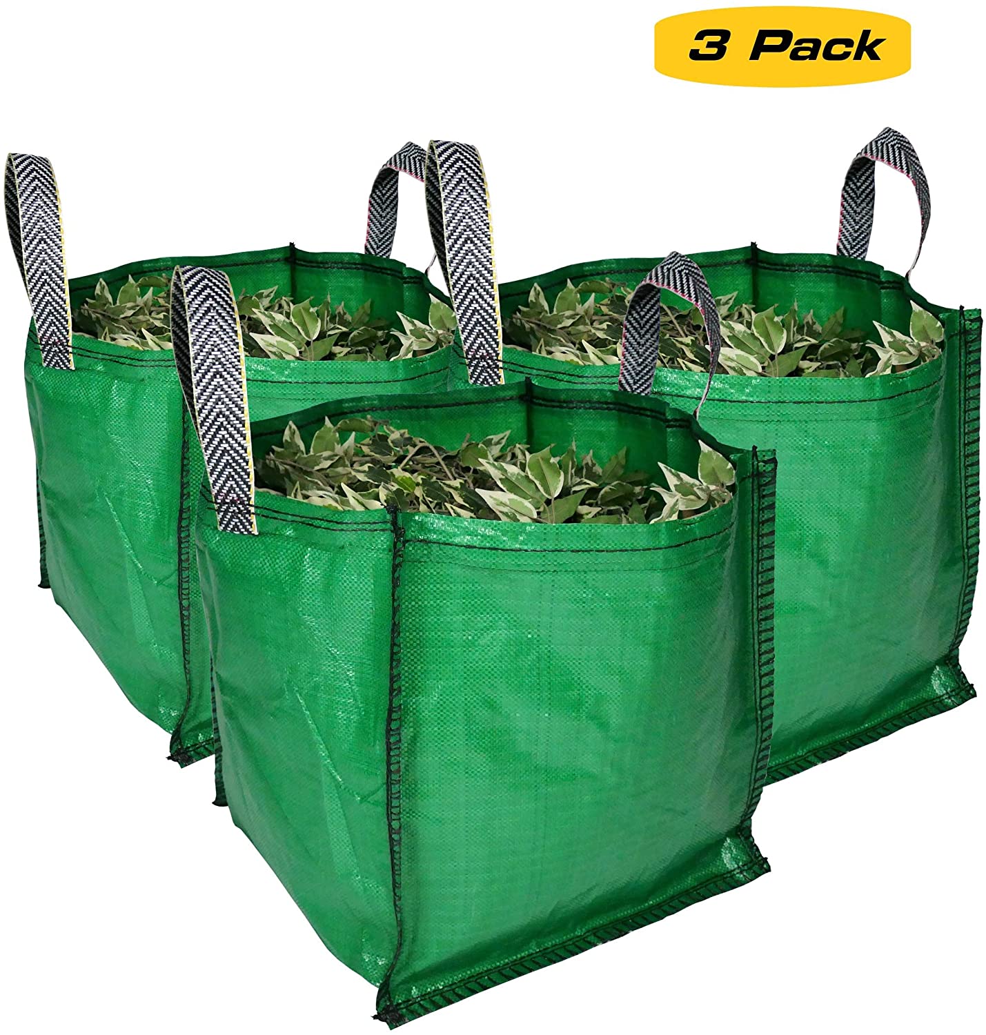 sackmaker Garden Waste Bags, 90 Litre, 1 to 5 Sacks, PREMIUM GRADE, Industrial Fabric and Handles
