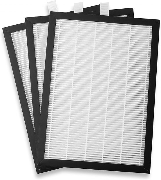 Meaco HEPA 20 Filter Replacement - True HEPA Air Filter Refill Compatible 20L Low Energy Dehumidifier Only - For Cleaner, Healthier Air- White/Black - 19 x 1 x 27 cm - Pack of 3