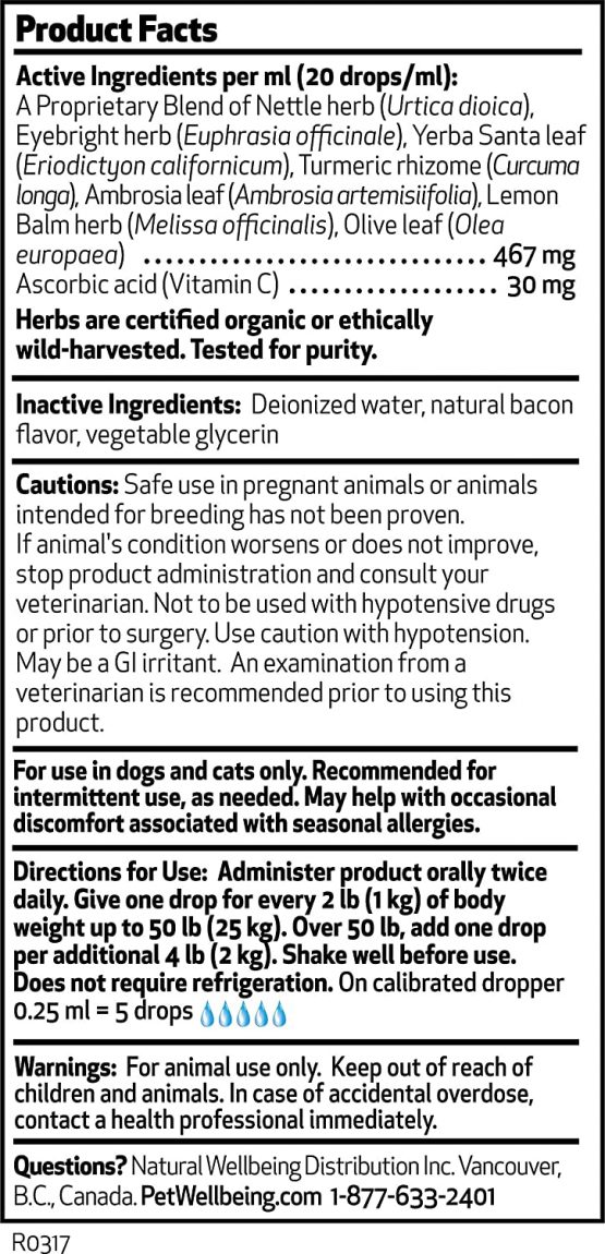 Pet Wellbeing - Nettle-Eyebright Gold For Cats - Support For Occasional Discomfort Associated With Season Allergies In Cats - 2Oz (59Ml) - Image 4