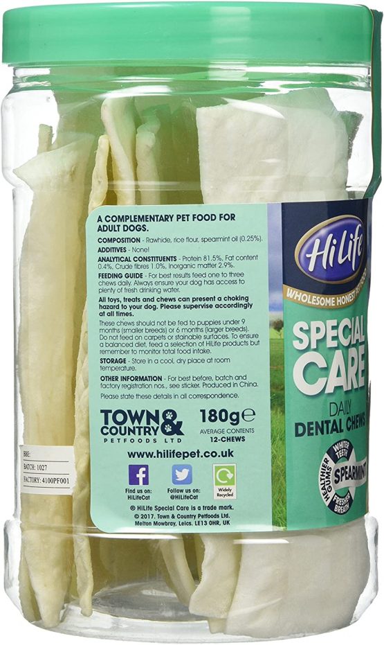 HiLife Special Care Daily Dental Dog Chews Spearmint '3 x Jars - Total 36 Chews' - Image 3