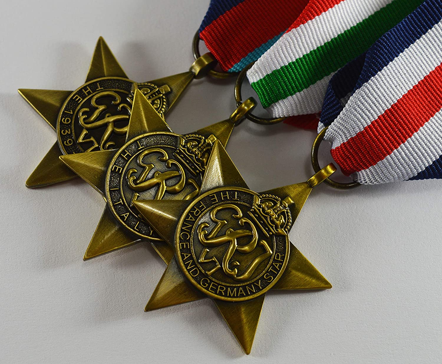 The Commemorative Coin Company Set of 3 WW2 Campaign Star Medals & Ribbons.1939-1945, Italy, France & Germany - Image 2