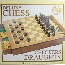 House of Marbles Deluxe Wooden Chess & Draughts Set