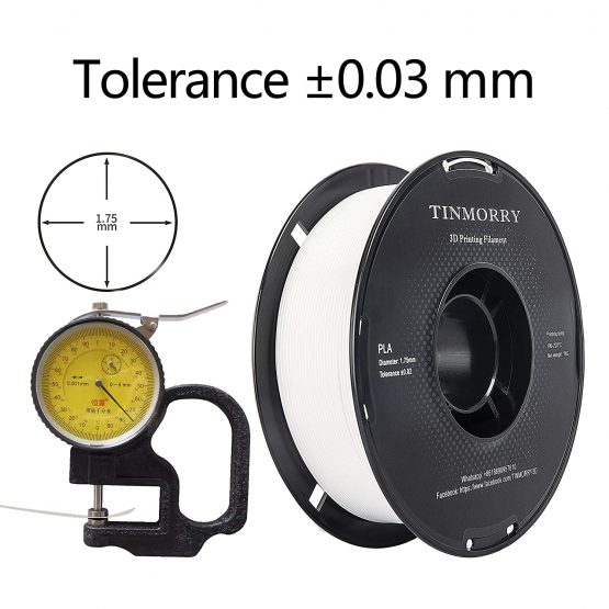 PLA Filament 1.75mm 1kg, TINMORRY PLA Filament 3D Printing Materials for 3D Printer, 1 Spool, Cool White - Image 4