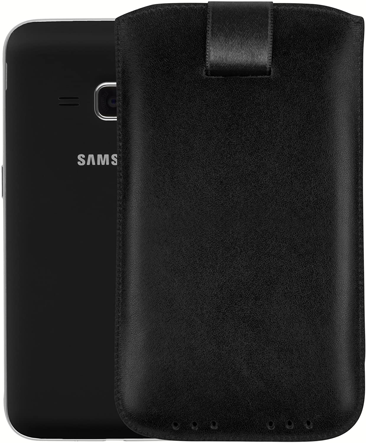 mumbi Genuine Leather Case with Tab Closure for Samsung Galaxy S4, Black - Image 2