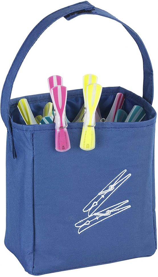WENKO Clothes peg Bag, Polyester, Blue, 10 x 17 x 19 cm - Image 2