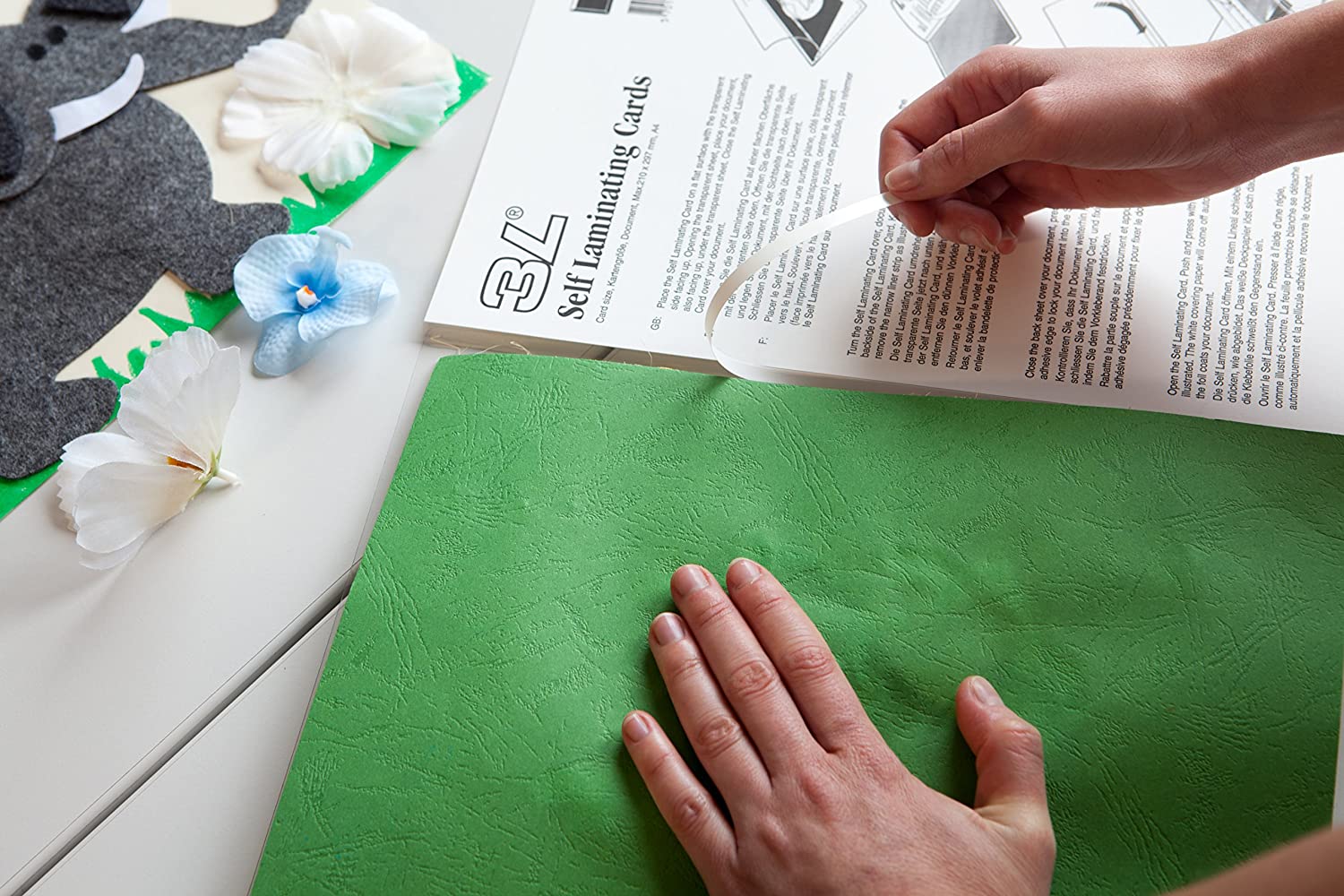 10-110951 A4 Transparent Cold Laminating Sheets for Machine Free Laminating - Bag of 10-110951, Transparent/Green - Image 3