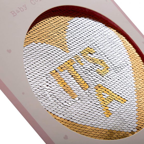 Hallmark Reversible Sequin Card 'It's A Girl' - Medium - Image 2
