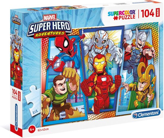 Clementoni - 23746 - Supercolor Puzzle - Marvel Super Hero Avengers - 104 maxi pieces - Made in Italy - jigsaw puzzle children age 4+